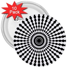 Starburst-sunburst-hypnotic 3  Buttons (10 Pack)  by Bedest