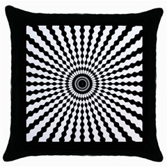 Starburst-sunburst-hypnotic Throw Pillow Case (black) by Bedest