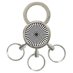 Starburst-sunburst-hypnotic 3-Ring Key Chain