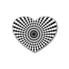 Starburst-sunburst-hypnotic Rubber Coaster (Heart)