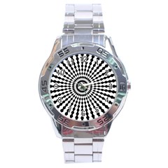 Starburst-sunburst-hypnotic Stainless Steel Analogue Watch by Bedest