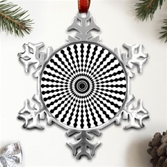 Starburst-sunburst-hypnotic Metal Small Snowflake Ornament