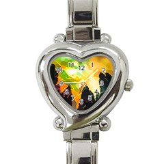 Forest-trees-nature-wood-green Heart Italian Charm Watch by Bedest