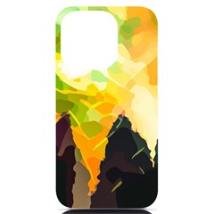 Forest-trees-nature-wood-green Iphone 14 Pro Black Uv Print Case by Bedest