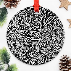 Flame Fire Pattern Digital Art Ornament (Round)