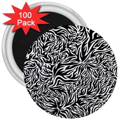 Flame Fire Pattern Digital Art 3  Magnets (100 pack)