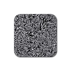 Flame Fire Pattern Digital Art Rubber Coaster (Square)