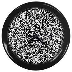 Flame Fire Pattern Digital Art Wall Clock (Black)