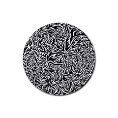 Flame Fire Pattern Digital Art Rubber Coaster (Round)