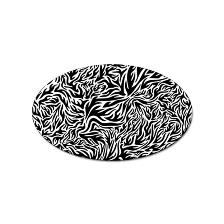 Flame Fire Pattern Digital Art Sticker Oval (100 pack)