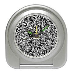 Flame Fire Pattern Digital Art Travel Alarm Clock