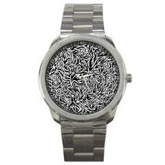 Flame Fire Pattern Digital Art Sport Metal Watch