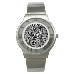 Flame Fire Pattern Digital Art Stainless Steel Watch by Bedest