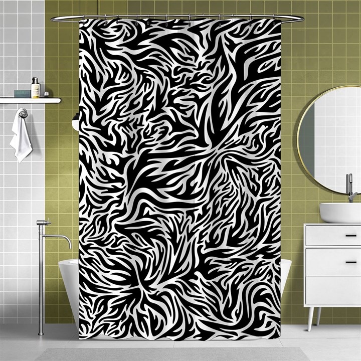 Flame Fire Pattern Digital Art Shower Curtain 48  x 72  (Small) 