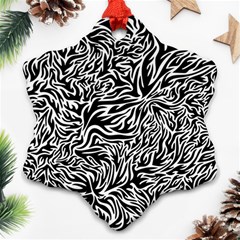 Flame Fire Pattern Digital Art Ornament (Snowflake)