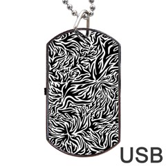 Flame Fire Pattern Digital Art Dog Tag USB Flash (Two Sides)