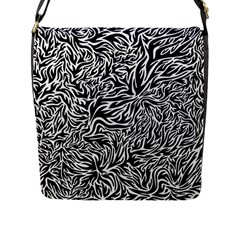 Flame Fire Pattern Digital Art Flap Closure Messenger Bag (L)