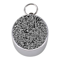 Flame Fire Pattern Digital Art Mini Silver Compasses