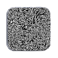 Flame Fire Pattern Digital Art Square Metal Box (black) by Bedest