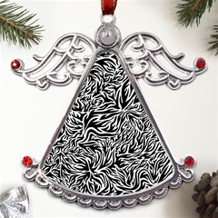 Flame Fire Pattern Digital Art Metal Angel with Crystal Ornament