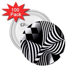 Op-art-black-white-drawing 2 25  Buttons (100 Pack)  by Bedest