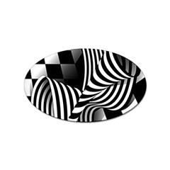 Op-art-black-white-drawing Sticker (oval)