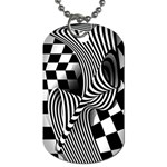 Op-art-black-white-drawing Dog Tag (Two Sides) Front