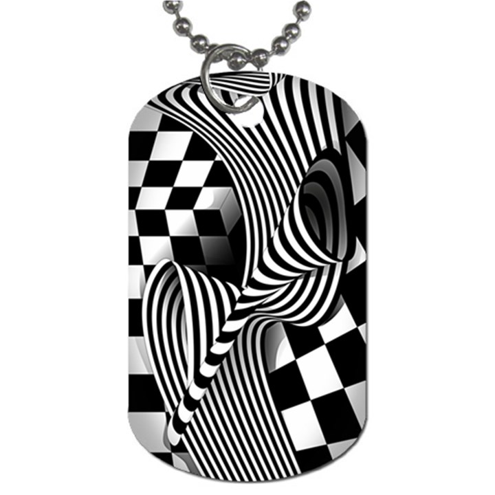 Op-art-black-white-drawing Dog Tag (Two Sides)