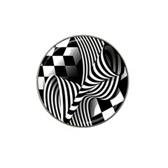 Op-art-black-white-drawing Hat Clip Ball Marker by Bedest