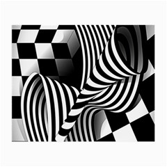 Op-art-black-white-drawing Small Glasses Cloth by Bedest