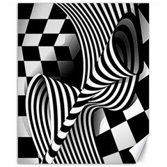 Op-art-black-white-drawing Canvas 16  X 20  by Bedest