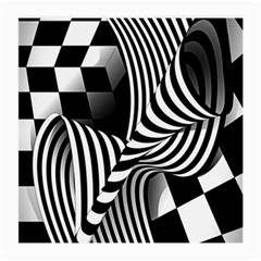 Op-art-black-white-drawing Medium Glasses Cloth by Bedest