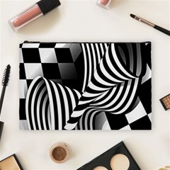 Op-art-black-white-drawing Cosmetic Bag (large) by Bedest