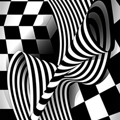 Op-art-black-white-drawing Play Mat (square)