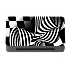 Op-art-black-white-drawing Memory Card Reader With Cf by Bedest