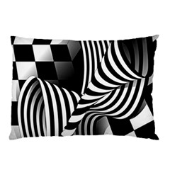 Op-art-black-white-drawing Pillow Case (two Sides) by Bedest