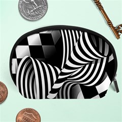 Op-art-black-white-drawing Accessory Pouch (large) by Bedest