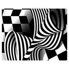 Op-art-black-white-drawing Premium Plush Fleece Blanket (medium)