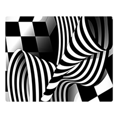 Op-art-black-white-drawing Premium Plush Fleece Blanket (large)