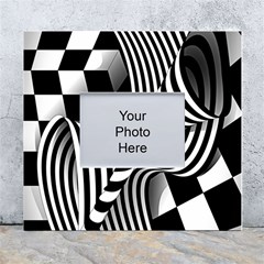 Op-art-black-white-drawing White Wall Photo Frame 5  X 7  by Bedest