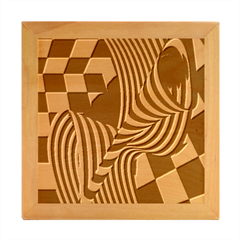 Op-art-black-white-drawing Wood Photo Frame Cube by Bedest