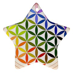 Mandala Rainbow Colorful Star Ornament (two Sides)