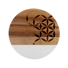 Mandala Rainbow Colorful Marble Wood Coaster (round) by Bedest