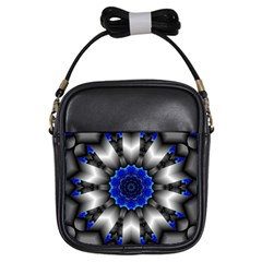 Kaleidoscope-abstract-round Girls Sling Bag by Bedest