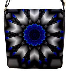 Kaleidoscope-abstract-round Flap Closure Messenger Bag (s) by Bedest