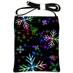 Snowflakes Snow Winter Christmas Shoulder Sling Bag by Bedest