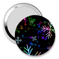 Snowflakes Snow Winter Christmas 3  Handbag Mirrors by Bedest