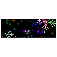 Snowflakes Snow Winter Christmas Banner And Sign 12  X 4  by Bedest