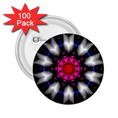 Kaleidoscope-round-metal 2 25  Buttons (100 Pack) 