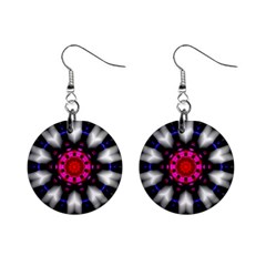 Kaleidoscope-round-metal Mini Button Earrings